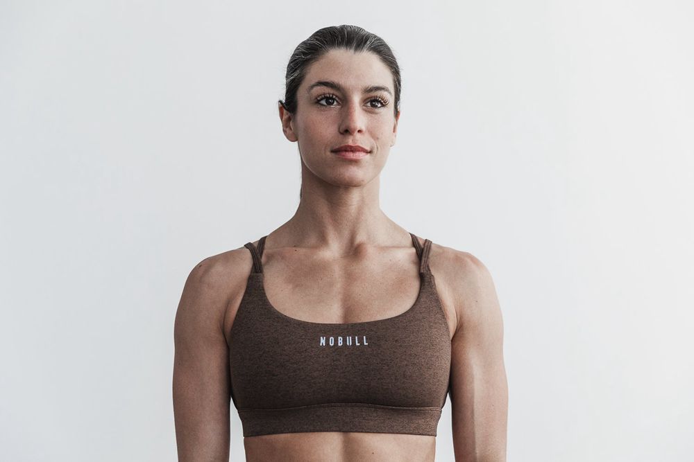 NOBULL Women's Sports Bras - Brown Heather - Ireland (9541GVWYS)